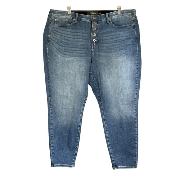 Torrid Jeans 26R Sky High Skinny 25.5" Inseam Premium Stretch Denim Button Fly - Picture 1 of 13